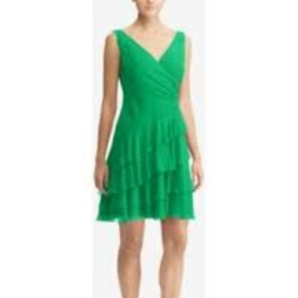 ralph lauren ruffled georgette dress